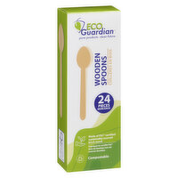 Eco Guardian - Spoons Wooden 6.25In, 24 Each