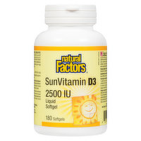 Natural Factors - Vitamin D 2500 IU, 180 Each