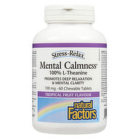 Natural Factors - Stress Relax Mental Calmness 100mg Chews, 60 Each