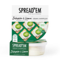 Spread'em Kitchen - Creamy Cashew Dip Jalapeno & Lemon, 185 Gram