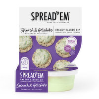 Spread'em Kitchen - Creamy Cashew Dip Spinach & Artichoke, 185 Gram