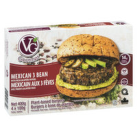 Vegetarian Gourmet - Artisan Vegan Burgers - Mexican 3-Bean, 4 Each