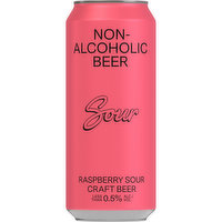 BIERE SANS ALCOOL - Craft Beer Raspberry Sour Non-Alcoholic, 473 Millilitre