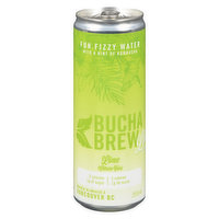Bucha Brew - Fun Fizzy Water Lime, 355 Millilitre