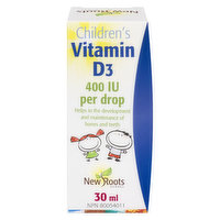 New Roots Herbal - Children's Vitamin D3 400IU, 30 Millilitre