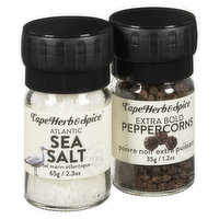 Cape Herb And Spice - Table Top Grinder Atlantic Sea Salt & Peppercorn, 95 Gram