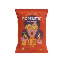 Poptastic - Kettle Cooked Popcorn Spicy cheddar, 130 Gram