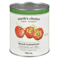 Earths Choice - Tomatoes Diced, 796 Millilitre
