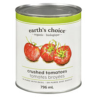 Earths Choice - Tomatoes Crushed Organic with Basil, 796 Millilitre