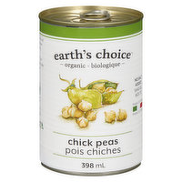 Earths Choice - Chick Peas No Salt Added Organic, 398 Millilitre