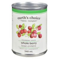Earths Choice - Whole Cranberry Sauce, 348 Millilitre