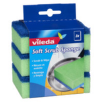 Vileda - Soft Scrub Sponge, 3 Each