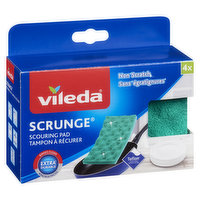 Vileda - Scrunge Scouring Pad, 4 Each