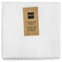 S&Co HOME - Flour Sac Kit Towels - White, 2 Each