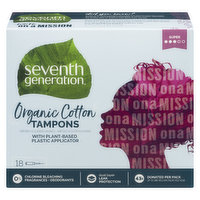 Seventh Generation - Cotton Tampons Super, 18 Each