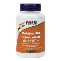 NOW - Betaine Hydrochloride (HCl) with Protease, 120 Each