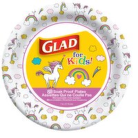 Glad - Round Paper Plates for Kids, Unicorn 7in, 20 Each