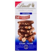 Lindt - Swiss Classic Grande Dark Chocolate - Hazelnut, 150 Gram