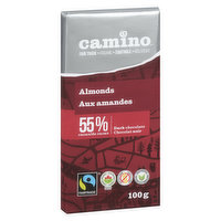 Camino - Dark Chocolate Bar Almond, 100 Gram