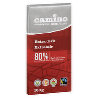 Camino - Extra Dark Chocolate Bar 80% Cacao, 100 Gram
