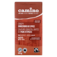 Camino - Milk Chocolate Bar Crispy Gingerbread Spice, 80 Gram