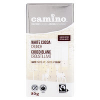 Camino - White Chocolate Bar White Cocoa Crunch, 80 Gram