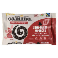 Camino - Organic Chocolate Chips, Semi Sweet, 225 Gram