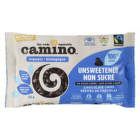 Camino - Unsweetened Chocolate Chips, 225 Gram