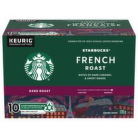 Starbucks - French Roast Dark Roast Ground Coffee K-Cup Pods 10 Ct Box, 10 Each
