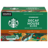 Starbucks - Decaf House Blend Coffee K-Cups, Medium Roast, 10 Each