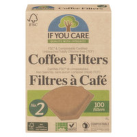 If You Care - Coffee Filter Unbleached #2, 100 Each