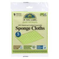 If You Care - 100% Natural Sponge Cloth, 5 Each