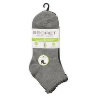 Secret - Grey Quarter Scallop Top Socks, 1 Each