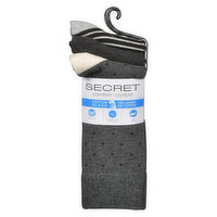 Secret - Crew Sock - Grey Pattern, 3 Each