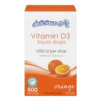 Platinum Naturals - Vitamin D3 1000IU Liquid Orange, 15 Millilitre