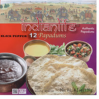 Indianlife - Black Pepper Papadums, 120 Gram