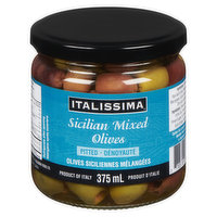 ITALISSIMA - Sicilian Mixed Olives Pitted, 375 Millilitre