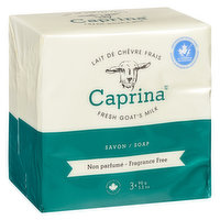 Caprina - Goat's Milk Soap - Fragrance Free, 3 Each