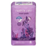 Natracare - Cotton Maxi Pads Night Time, 10 Each