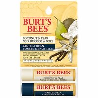 Burt's Bees - Moisturizing Lip Balm- Coconut/Pear & Vanilla Bean, 2 Each