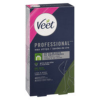 Veet - Easy-Gel Wax Strip for Body & Legs - Fragranced with Green Tea, 40 Each