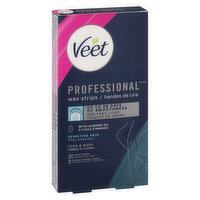 Veet - Easy-Gel Wax Strip for Body & Legs, Sensitive Skin with Blue Cornflower Fragrance, 20 Each