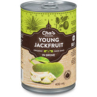 Cha's Organic - Canned Young Jackfruit in Brine, 400 Millilitre