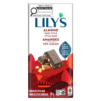 Lilys - Almond Dark Choc Style Bar, 85 Gram