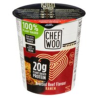 Chef Woo - Ramen Noodle Cup, Braised Beef, 71 Gram