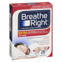 Breathe Right - Extra Tan Nasal Strips, 26 Each