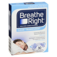 Breathe Right - Clear Large Nasal Strips, 30 Each