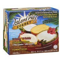 Island Way - Sorbet in Natural Fruit Shells, 10 Each