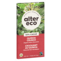 Alter Eco - Deep Dark Quinoa Crunch Bar, 80 Gram