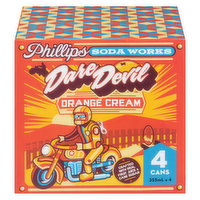 Phillips - Soda Dare Devil Orange Cream, 4 Each